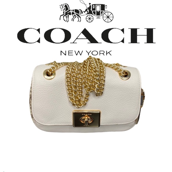 Coach Leather Snake Trim Cassidy Crossbody Purse